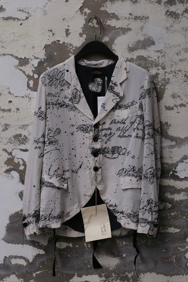 ARCHIVIO J.M.Ribot hand-embroidered suit jacket AJM-AWG15/RE*-WHITE/BLACK
